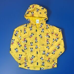 Disney Collection Mickey Mouse Yellow Hooded Jacket Coat Outerwear Size 7/8